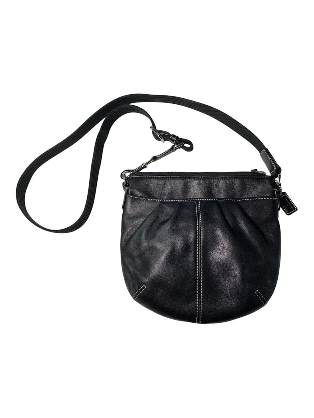 Coach Soho Crossbody Bag Black Pleated Leather Swingback Bag 8.5 x 8.5”
F4283